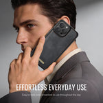 CaseMe For iPhone 16 Pro C69 Series Magnetic Case Leather Coated TPU Phone Cover