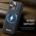 CaseMe For iPhone 16 Pro C69 Series Magnetic Case Leather Coated TPU Phone Cover