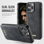 CaseMe för iPhone 15 Pro C69-serien magnetiskt skal läderbelagt TPU-mobilskydd