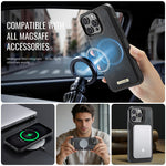 CaseMe For iPhone 15 Pro Max C69 Series Magnetic Case Leather Coated TPU Phone Cover