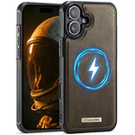 CaseMe For iPhone 16 Plus C69 Series Magnetic Case Leather Coated TPU Phone Cover