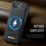 CaseMe For iPhone 16e / iPhone 17e C69 Series Magnetic Case Leather Coated TPU Phone Cover