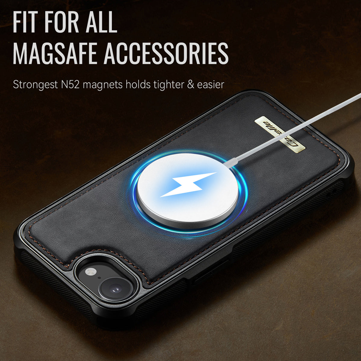 CaseMe For iPhone 16e / iPhone 17e C69 Series Magnetic Case Leather Coated TPU Phone Cover
