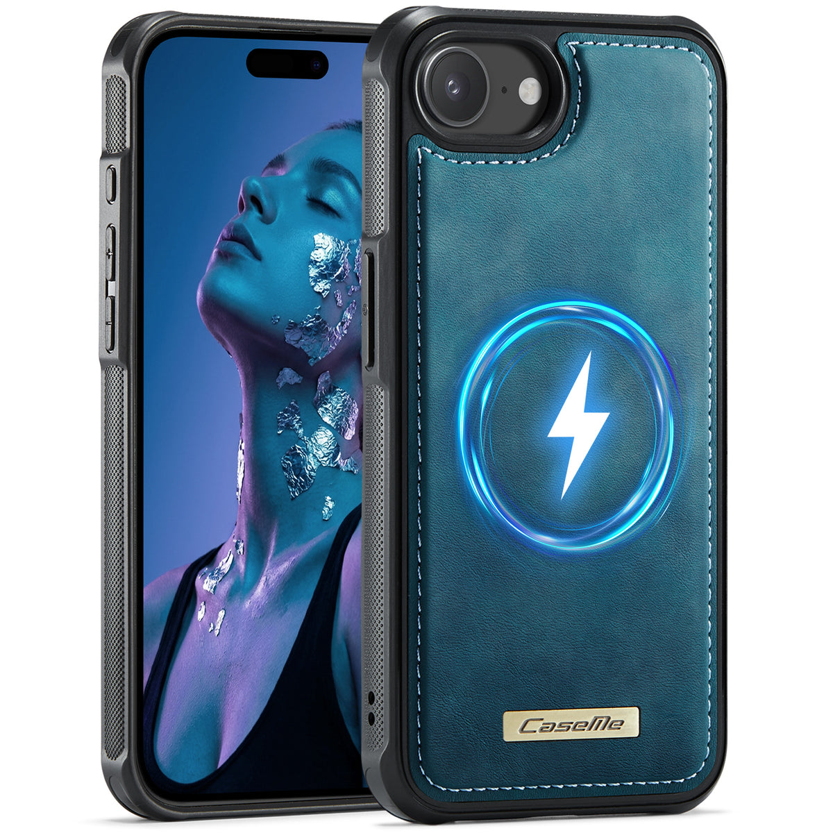CaseMe For iPhone 16e / iPhone 17e C69 Series Magnetic Case Leather Coated TPU Phone Cover