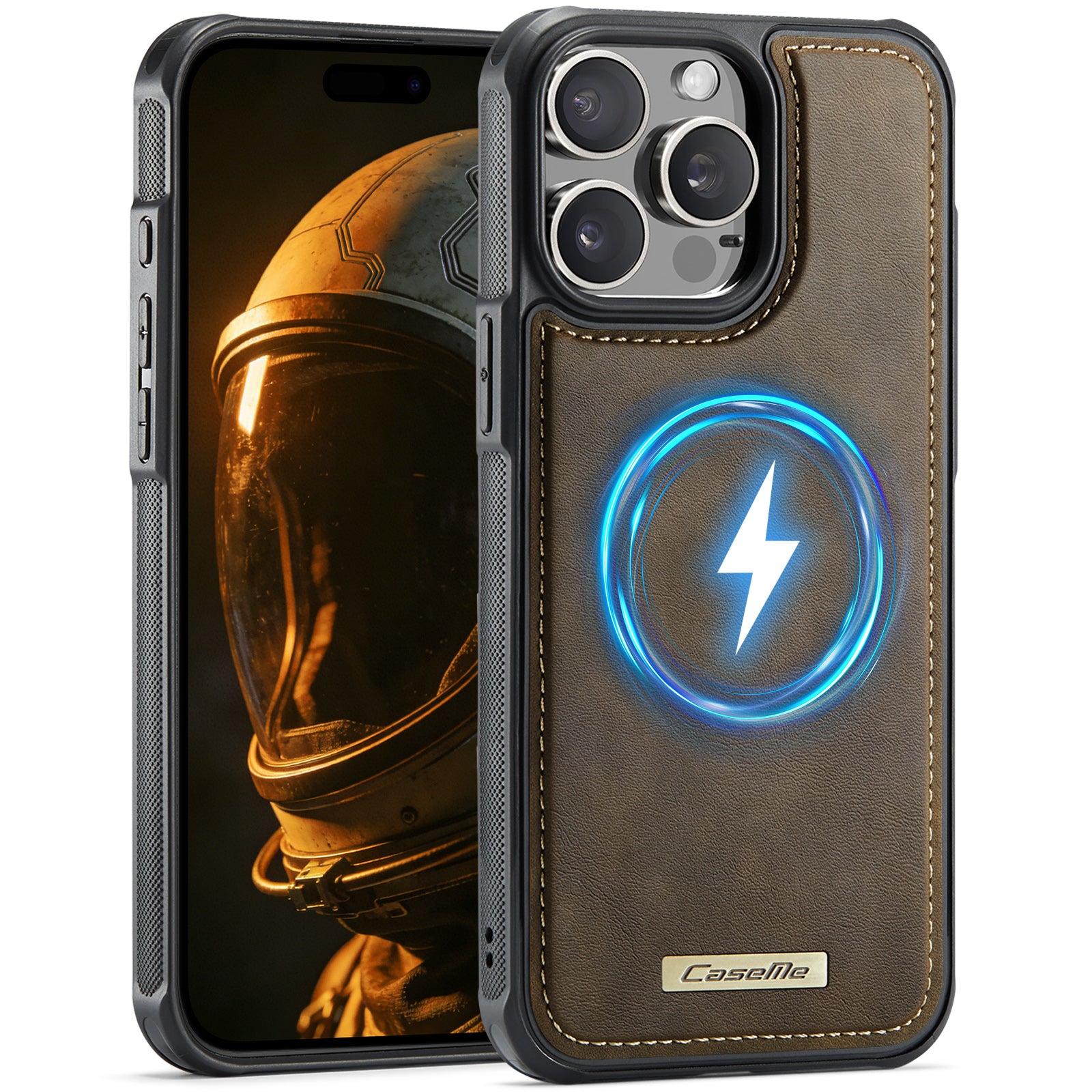 CaseMe til iPhone 14 Pro Max C69-serien magnetisk cover, TPU-telefoncover med læderbelægning
