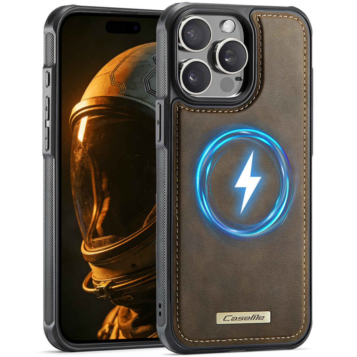 CaseMe For iPhone 14 Pro Max C69 Series Magnetic Case Leather Coated TPU Phone Cover