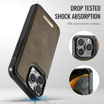 CaseMe For iPhone 14 Pro Max C69 Series Magnetic Case Leather Coated TPU Phone Cover