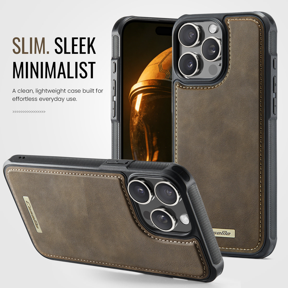 CaseMe For iPhone 14 Pro Max C69 Series Magnetic Case Leather Coated TPU Phone Cover