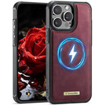 CaseMe For iPhone 14 Pro Max C69 Series Magnetic Case Leather Coated TPU Phone Cover