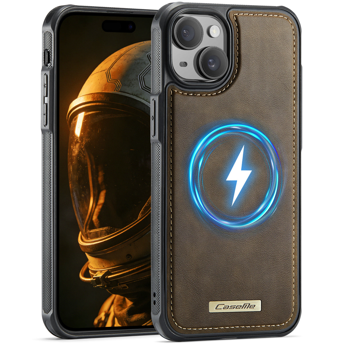 CaseMe For iPhone 13 C69 Series Magnetic Case Leather Coated TPU Phone Cover