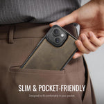 CaseMe For iPhone 13 C69 Series Magnetic Case Leather Coated TPU Phone Cover