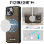CaseMe For iPhone 13 C69 Series Magnetic Case Leather Coated TPU Phone Cover