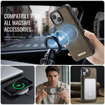 CaseMe For iPhone 13 C69 Series Magnetic Case Leather Coated TPU Phone Cover