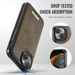 CaseMe For iPhone 13 C69 Series Magnetic Case Leather Coated TPU Phone Cover