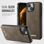 CaseMe For iPhone 13 C69 Series Magnetic Case Leather Coated TPU Phone Cover