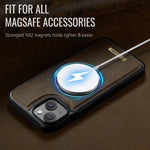 CaseMe For iPhone 13 C69 Series Magnetic Case Leather Coated TPU Phone Cover