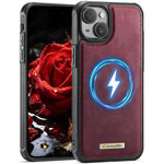 CaseMe For iPhone 13 C69 Series Magnetic Case Leather Coated TPU Phone Cover