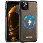 CaseMe till iPhone 11 Pro C69 Series Magnetiskt fodral TPU-skal belagt med läder
