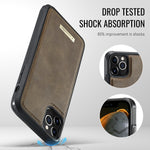 CaseMe For iPhone 11 Pro Max C69 Series Magnetic Case Leather Coated TPU Phone Cover