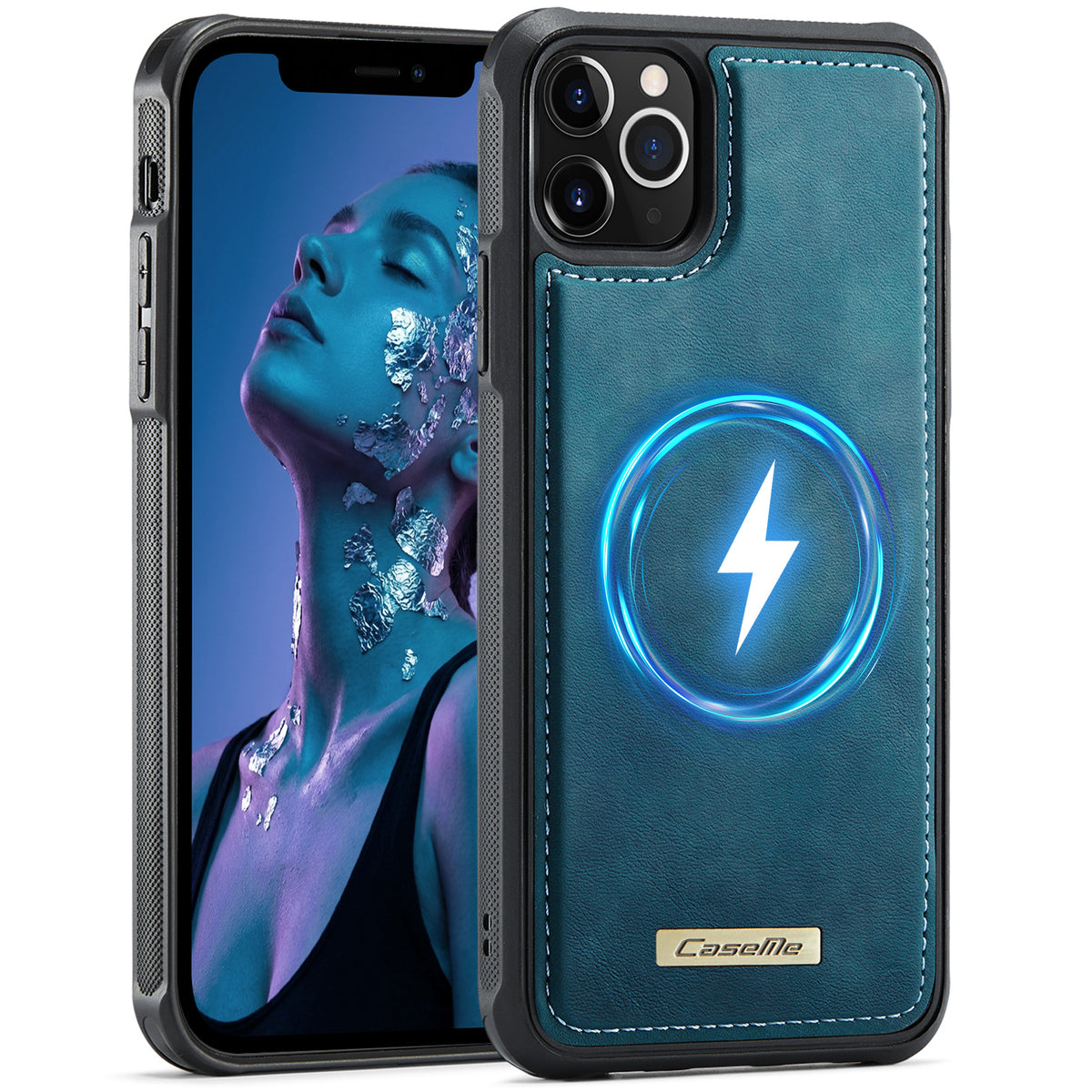 CaseMe For iPhone 11 Pro Max C69 Series Magnetic Case Leather Coated TPU Phone Cover