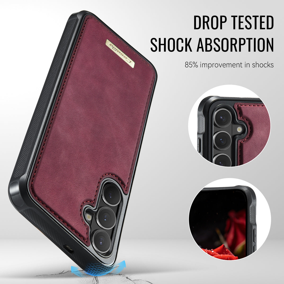 CaseMe For Samsung Galaxy S26 C69 Series Magnetic Case Leather Coated TPU Phone Cover