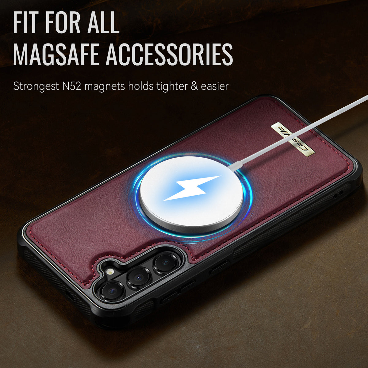 CaseMe For Samsung Galaxy S26 C69 Series Magnetic Case Leather Coated TPU Phone Cover