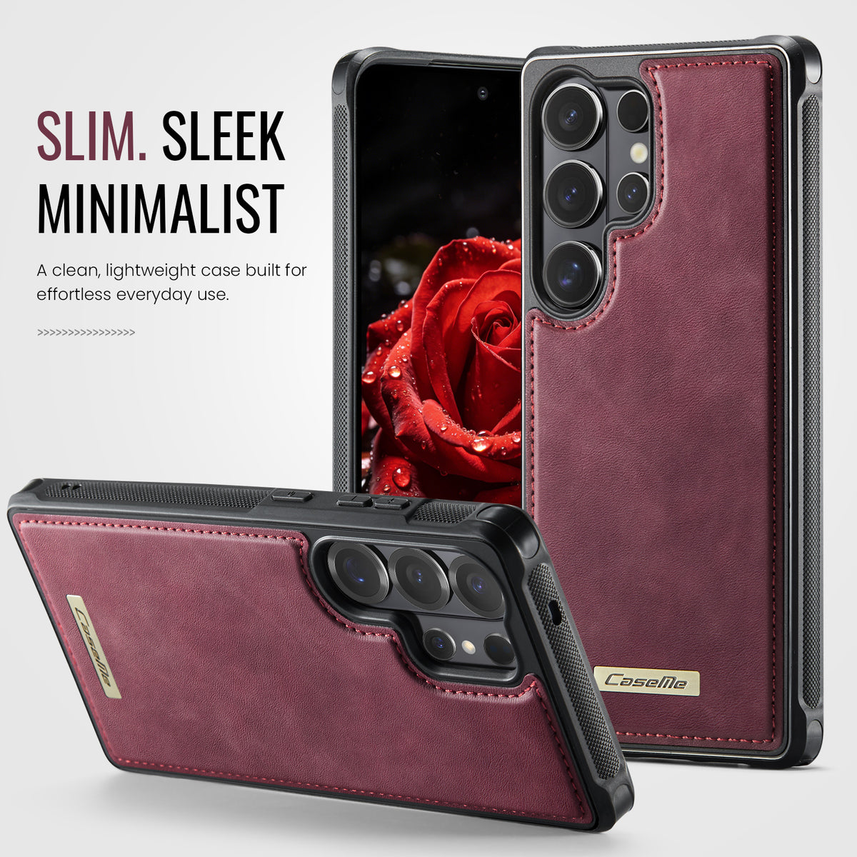 CaseMe For Samsung Galaxy S26 Ultra C69 Series Magnetic Case Leather Coated TPU Phone Cover