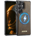 CaseMe For Samsung Galaxy S26 Ultra C69 Series Magnetic Case Leather Coated TPU Phone Cover
