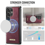 CaseMe til Samsung Galaxy S25 Ultra, magnetisk cover fra C69-serien, TPU-mobilcover med læderbelægning