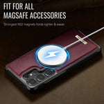 CaseMe til Samsung Galaxy S25 Ultra, magnetisk cover fra C69-serien, TPU-mobilcover med læderbelægning
