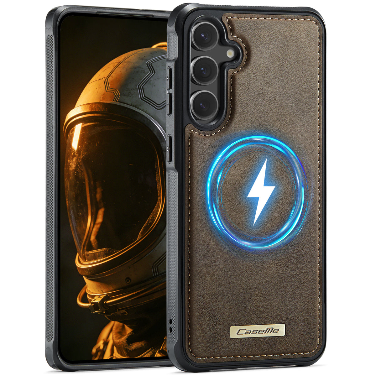 CaseMe For Samsung Galaxy S24 FE C69 Series Magnetic Case Leather Coated TPU Phone Cover