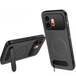 WANLONFENG For Honor 600 5G QT Series Magnetic Case Kickstand Carbon Fiber Texture PC TPU Phone Cover