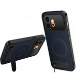 WANLONFENG For Honor 600 5G QT Series Magnetic Case Kickstand Carbon Fiber Texture PC TPU Phone Cover