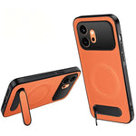 WANLONFENG For Honor 600 5G QT Series Magnetic Case Kickstand Carbon Fiber Texture PC TPU Phone Cover