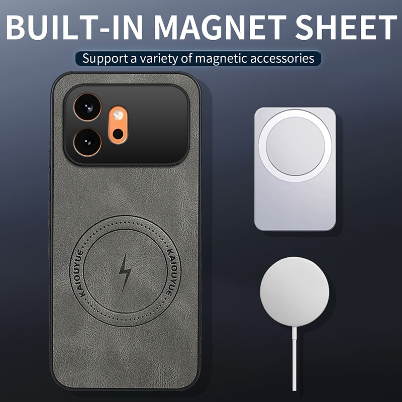 WANLONFENG For Honor 600 5G SD1 Series Magnetisk Cover Nappa Tekstur PC TPU Telefoncover