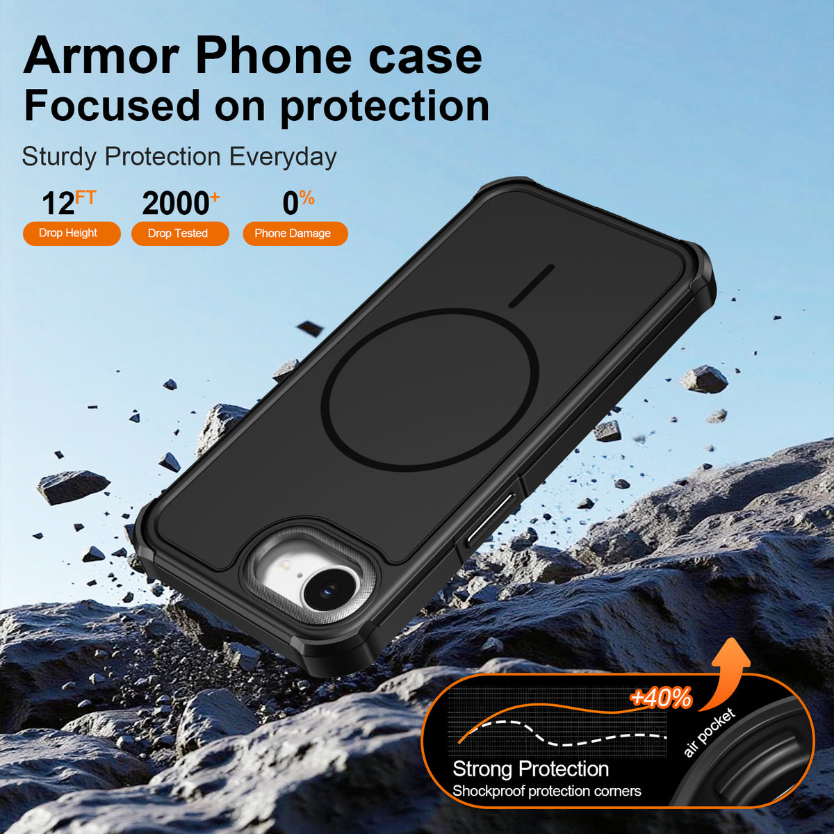 For iPhone 16th / iPhone 17th Magnetic Case Shockproof TPU PC Protective Cover
