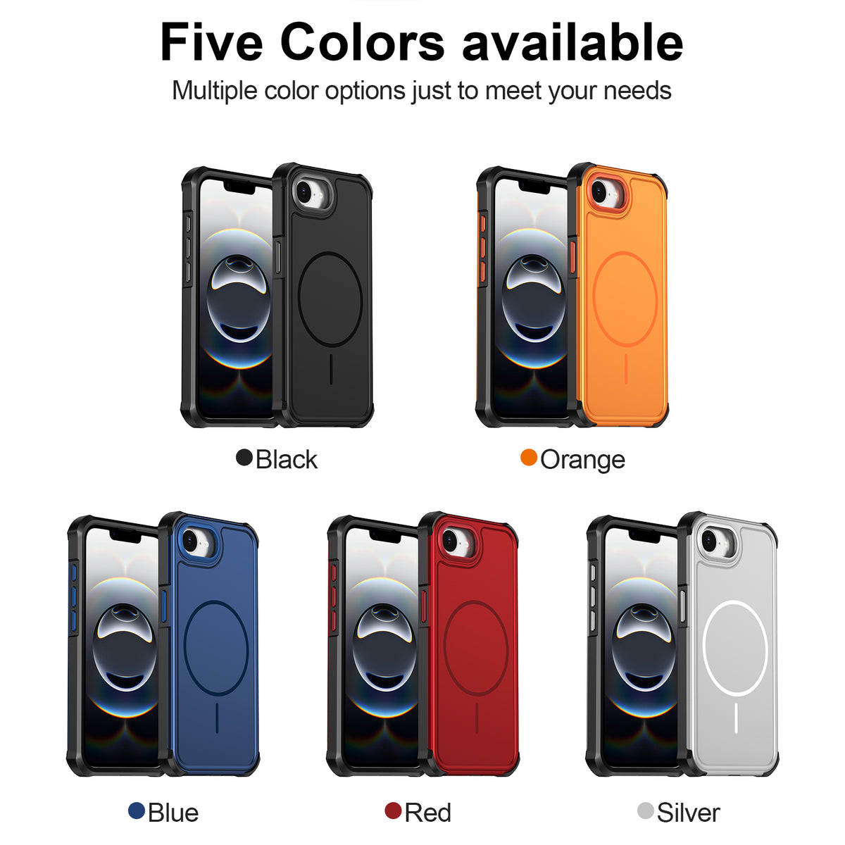 For iPhone 16th / iPhone 17th Magnetic Case Shockproof TPU PC Protective Cover