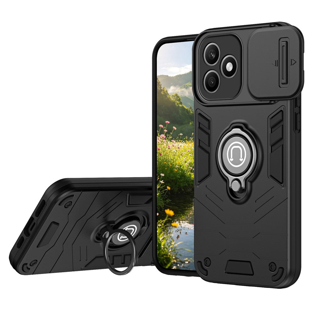 For Honor X8d 4G Case Slide Camshield Kickstand PC + TPU Phone Cover