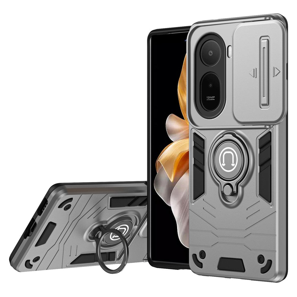 Slide Camshield Case for Xiaomi Poco C85x 5G / Redmi A7 Pro 4G (171.56mm) / Redmi A7 Pro 5G Kickstand PC + TPU Phone Cover