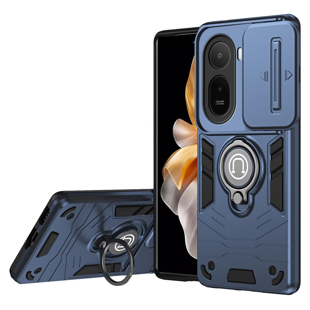 Slide Camshield Case for Xiaomi Poco C85x 5G / Redmi A7 Pro 4G (171.56mm) / Redmi A7 Pro 5G Kickstand PC + TPU Phone Cover