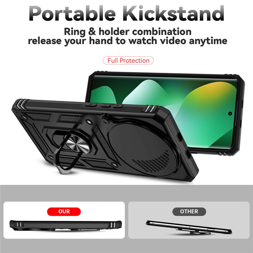 For Xiaomi Redmi Note 15 4G (Global) Case PC + TPU Phone Cover with Lens Protection Kickstand
