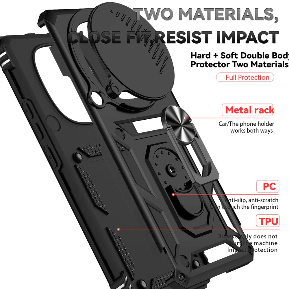 For Xiaomi Redmi Note 15 4G (Global) Case PC + TPU Phone Cover with Lens Protection Kickstand