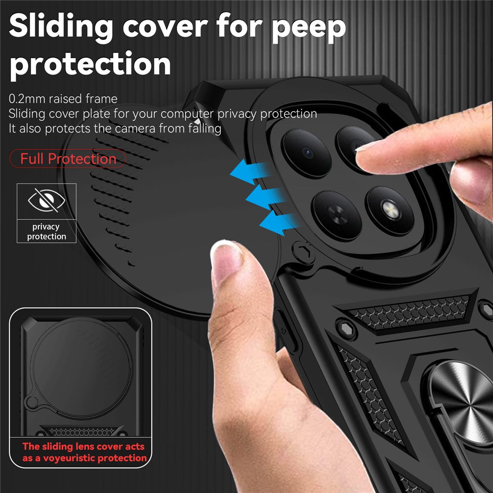 For Xiaomi Redmi Note 15 4G (Global) Case PC + TPU Phone Cover with Lens Protection Kickstand