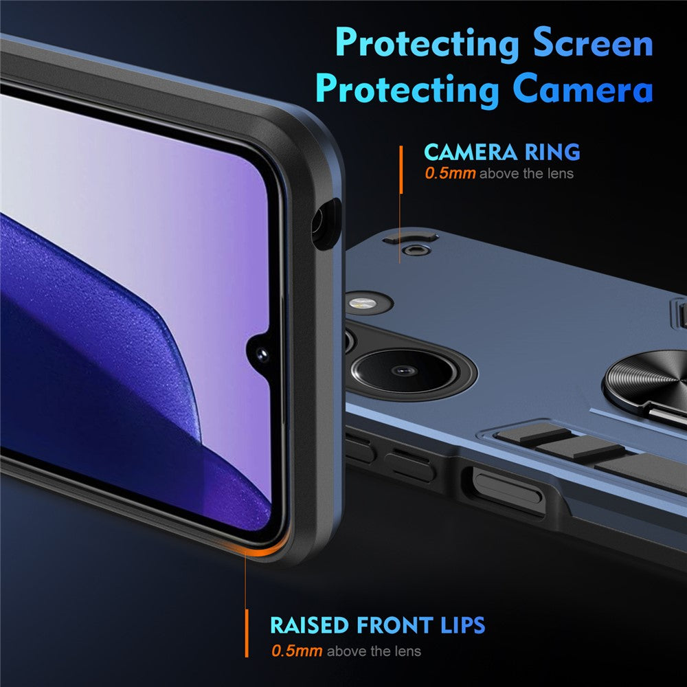 Fodral för Xiaomi Poco X8 Pro 5G / Redmi Turbo 5 5G PC + TPU Drop Defend-mobilskal med ringstöd