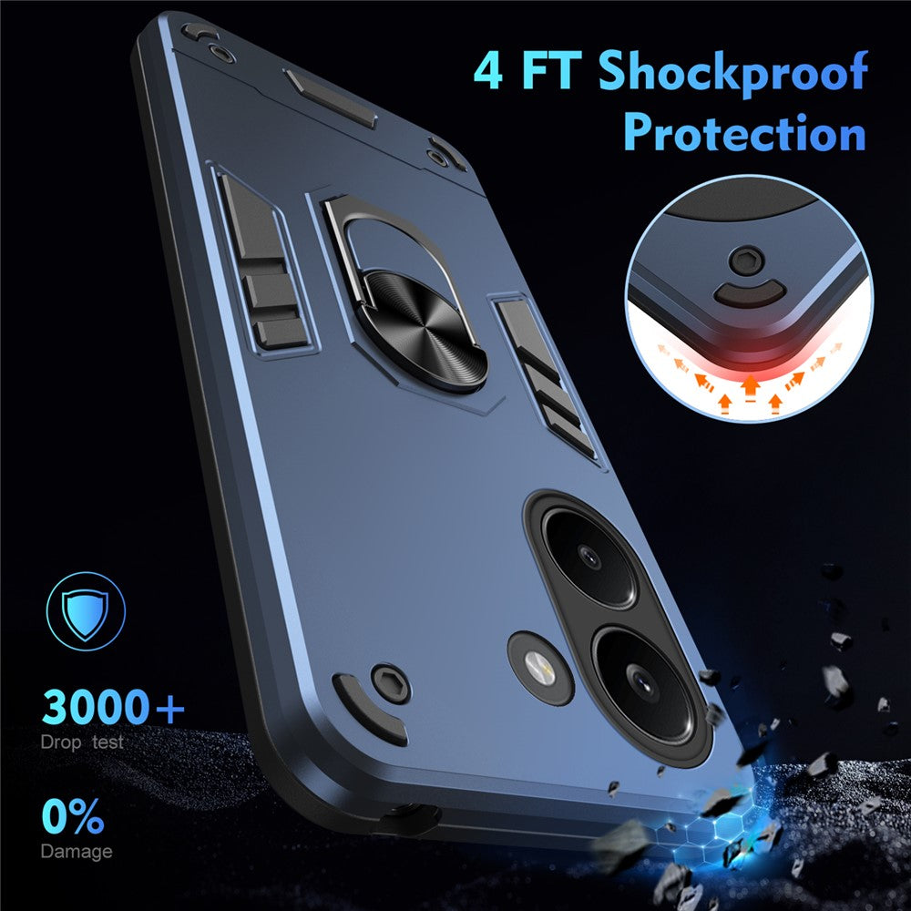Fodral för Xiaomi Poco X8 Pro 5G / Redmi Turbo 5 5G PC + TPU Drop Defend-mobilskal med ringstöd