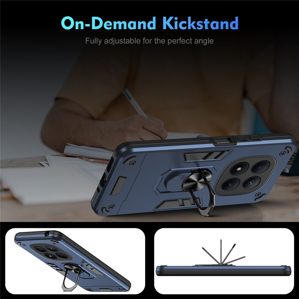 For Xiaomi Redmi Note 15 Pro 4G (Global) Case PC + TPU Drop Defend Phone Cover with Ring Kickstand