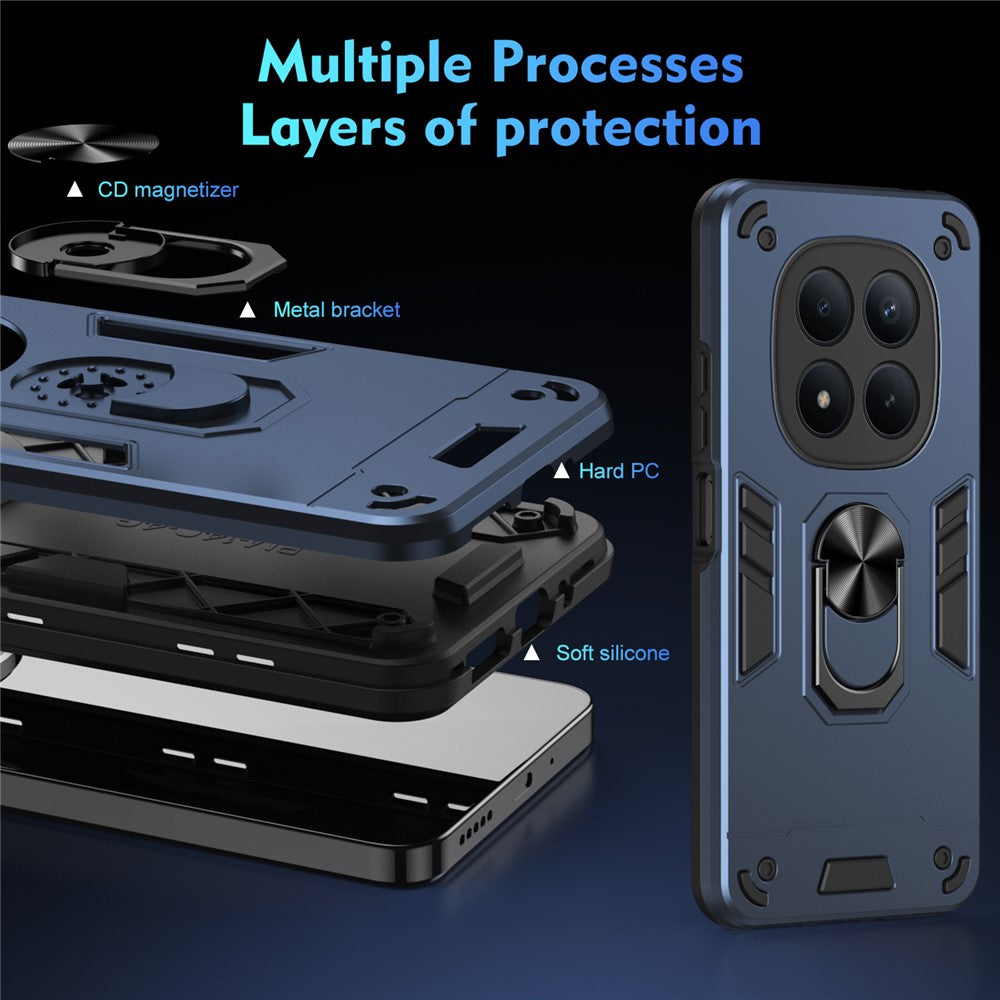 For Xiaomi Redmi Note 15 Pro 4G (Global) Case PC + TPU Drop Defend Phone Cover with Ring Kickstand