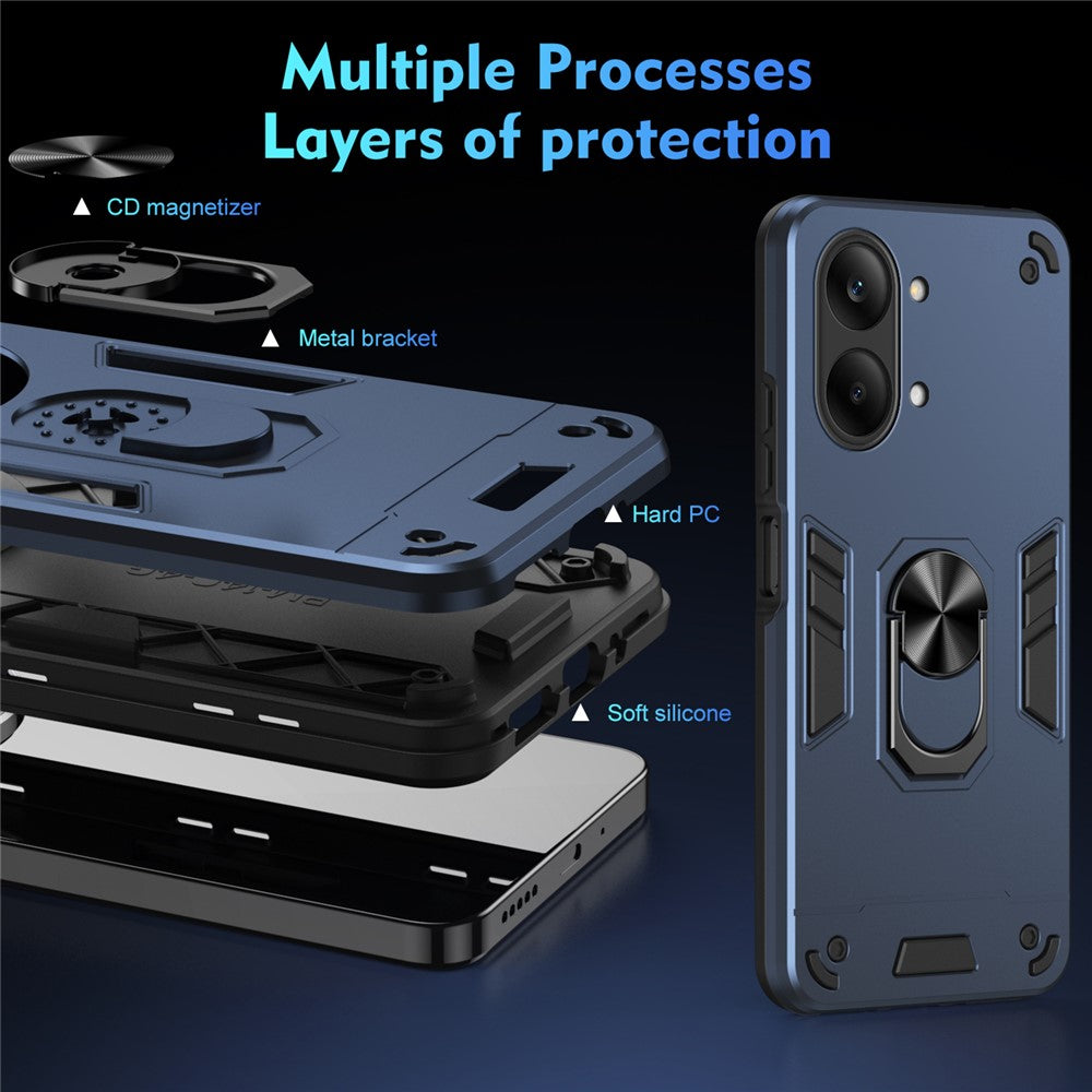 Case For Xiaomi Poco X8 Pro Max 5G  /  Redmi Turbo 5 Max 5G PC + TPU Drop Defend Phone Cover with Ring Kickstand