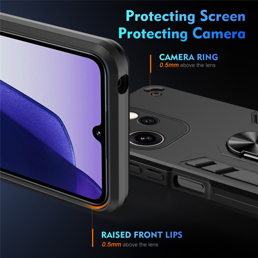 Case For Oppo Reno15 Pro Max 5G (Global)  /  Reno15 Pro 5G (China) PC + TPU Drop Defend Phone Cover with Ring Kickstand