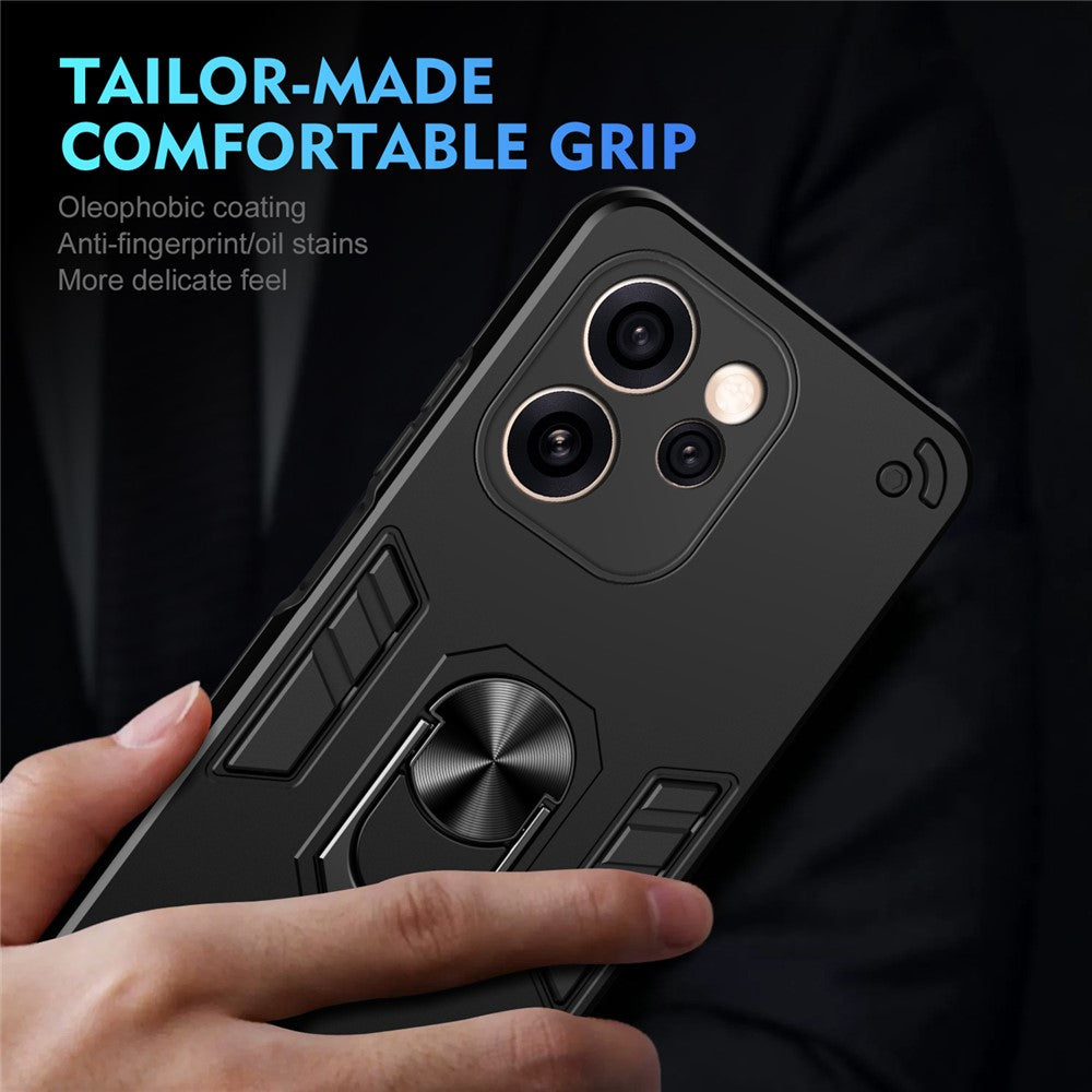 Case For Oppo Reno15 Pro Max 5G (Global)  /  Reno15 Pro 5G (China) PC + TPU Drop Defend Phone Cover with Ring Kickstand